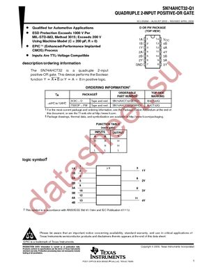 SN74AHCT32QDRQ1 datasheet  